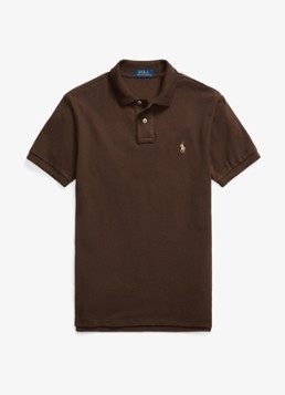 Ralph Lauren Heren Slim fit polo van piqué katoen in de kleur Nutmeg Brown / Bruin