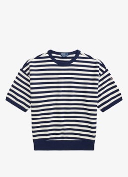 Ralph Lauren Heren Sweater met streepprint in de kleur Newport Navy/White / Donkerblauw