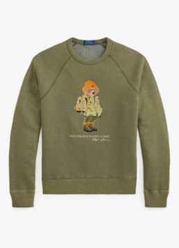 Ralph Lauren Heren Sweater met logoprint in de kleur Cruise Olive / Olijfgroen