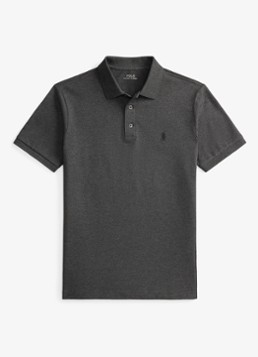 Ralph Lauren Heren Custom slim fit polo met stretch in de kleur Windor Heather/Smoke / Donkergrijs