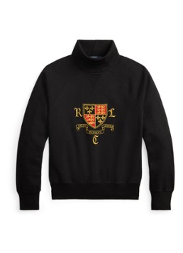 Ralph Lauren Heren Sweater met col en logoprint in de kleur Polo Black / Zwart