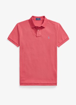 Ralph Lauren Heren Custom slim fit polo van piqué katoen in de kleur Nantucket Red / Rood