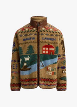 Ralph Lauren Heren Teddy jas met print in de kleur Montana Khaki / Khaki