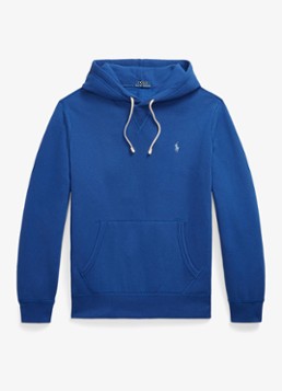 Ralph Lauren Heren Hoodie met kangoeroezak en logo in de kleur Blue Yacht / Blauw