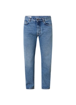 Off-White Heren Straight leg jeans met medium wassing en logo in de kleur Indigo, maat: 30