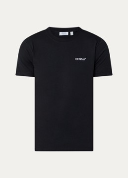 Off-White Heren T-shirt met logo- en backprint in de kleur Zwart, maat: M