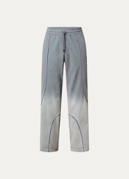 Off-White Heren Offline straight fit trackpants met dip-dye dessin en trekkoord in de kleur Grijs, maat: L