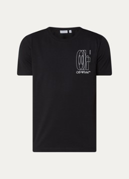 Off-White Heren T-shirt met logo- en backprint in de kleur Zwart, maat: S
