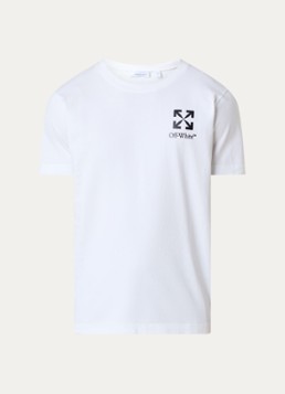 Off-White Heren Small Arrow T-shirt met logoprint in de kleur Wit, maat: M