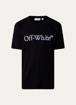 Off-White Heren Big Bookish Wordmark T-shirt met logoprint in de kleur Zwart, maat: XL