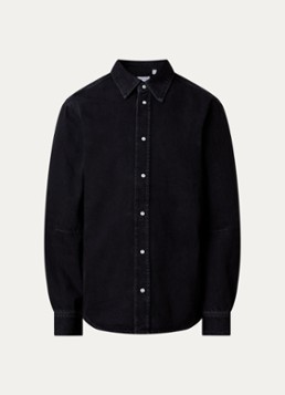 Off-White Heren Bookish comfort fit overhemd van denim in de kleur Zwart, maat: S