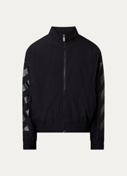 Off-White Heren Glossy arrow jack met backprint en steekzakken in de kleur Zwart, maat: M