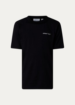 Off-White Heren Logo Quote T-shirt met logo in de kleur Zwart, maat: M