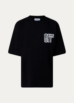 Off-White Heren Motion T-shirt met logo- en backprint in de kleur Zwart, maat: M