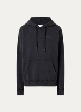 Off-White Heren Rugs arrow hoodie met logo- en backprint in de kleur Antraciet, maat: L