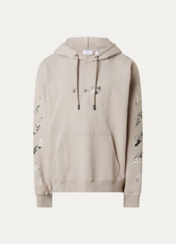Off-White Heren Spices arrow hoodie met logo- en backprint in de kleur Beige, maat: XL