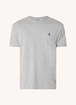 Ralph Lauren Heren T-shirt van jersey met logoborduring in de kleur Andover Heather / Grijs