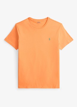 Ralph Lauren Heren T-shirt met logoborduring in de kleur Pompano Orange/C5566-47X1