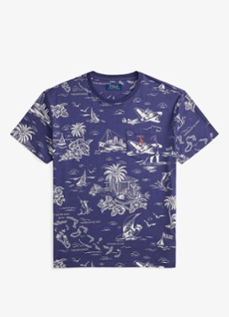 Ralph Lauren Heren T-shirt met print en borstzak in de kleur Harbor Island Bear Boathous