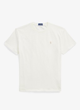 Ralph Lauren Heren T-shirt met logo in de kleur Clubhouse Cream / Crème