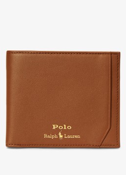 Ralph Lauren Heren Portemonnee van leer in de kleur Saddle / Bruin