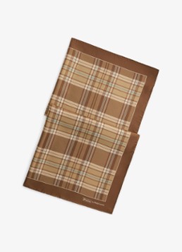 Ralph Lauren Heren Vierkante zijden geruite sjaal 68,5 x 68,5 cm in de kleur Brown Multi-2Wb0 / Bruin