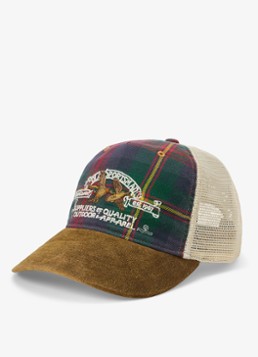 Ralph Lauren Heren Pet met logoborduring in de kleur Green Red Multi/Brown Suede-ZXFY