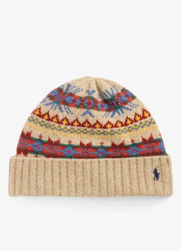Ralph Lauren Heren Muts met grafische print in de kleur Tan Multi-2WCE / Beige