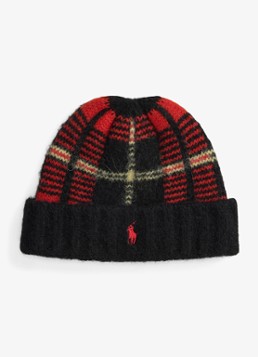 Ralph Lauren Heren Muts met ruitdessin in de kleur Red Plaid / Rood