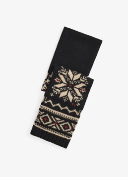 Ralph Lauren Heren Sjaal in wolblend met print in de kleur Black/Red/Cream-2ZXQ