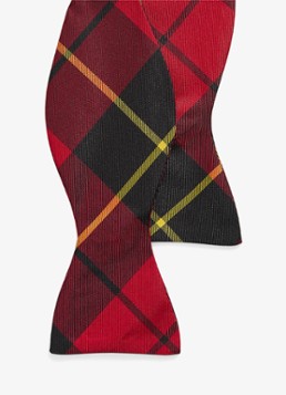 Ralph Lauren Heren Vlinderdas van zijde met ruitdessin in de kleur Red/Black / Rood/Zwart
