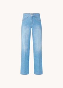 BRAX Dames Maine mid waist wide leg jeans met lichte wassing in de kleur Indigo