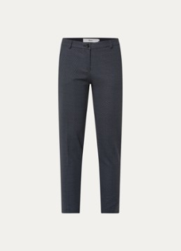 BRAX Dames Maron S mid waist slim fit cropped chino met elastische band in de kleur Donkerblauw