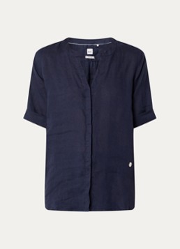 BRAX Dames Veri blouse met V-hals in de kleur Donkerblauw