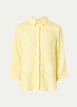BRAX Dames Vicki blouse van linnen in de kleur Lichtgeel