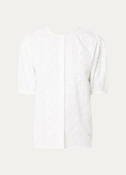 BRAX Dames Vea blouse met broderie en ballonmouw in de kleur Wit
