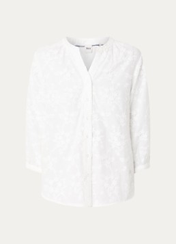 BRAX Dames Velia blouse met bloemborduring in de kleur Wit