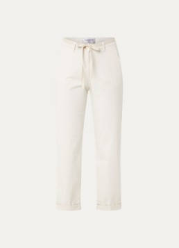 BRAX Dames Carrie high waist straight fit broek met steekzakken in de kleur Creme