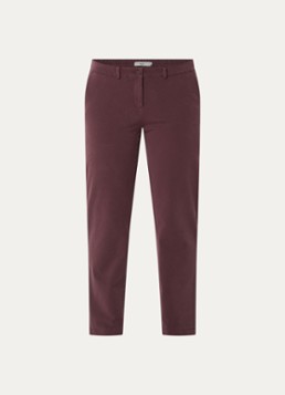 BRAX Dames Maron mid waist slim fit broek met steekzakken in de kleur Aubergine