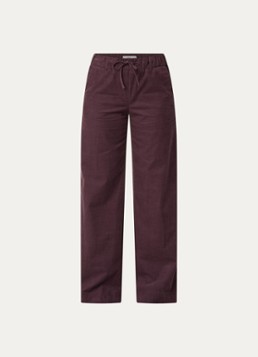 BRAX Dames Maine mid waist straight fit broek van corduroy in de kleur Aubergine