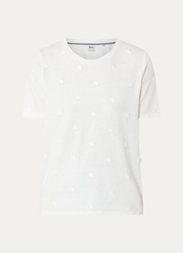 BRAX Dames Cira T-shirt met borduring in de kleur Wit