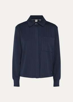 BRAX Dames Bette L overshirt met krijtstreep in de kleur Donkerblauw