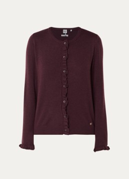BRAX Dames Ann fijngebreid vest in kasjmierblend in de kleur Paars