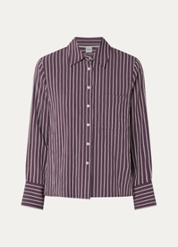 BRAX Dames Vica blouse met streepdessin in de kleur Aubergine