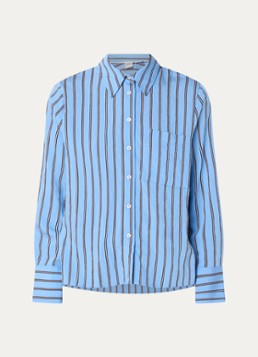 BRAX Dames Vica blouse met streepdessin in de kleur Lichtblauw