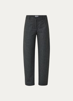 BRAX Dames Peggy O high waist tapered fit pantalon met streepprint in de kleur Antraciet