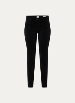 BRAX Dames Shakira mid waist skinny fit broek van fluweel in de kleur Zwart