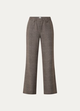 BRAX Dames Maine mid waist straight fit pantalon met ruitdessin in de kleur Bruin