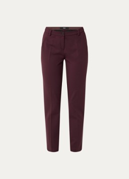 BRAX Dames Maron S mid waist cropped slim fit pantalon met steekzakken in de kleur Bordeauxrood