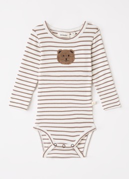 Lil 'Atelier Meisjes NBMTonto Tor romper met streepprint in de kleur Gebroken wit, maat: 80